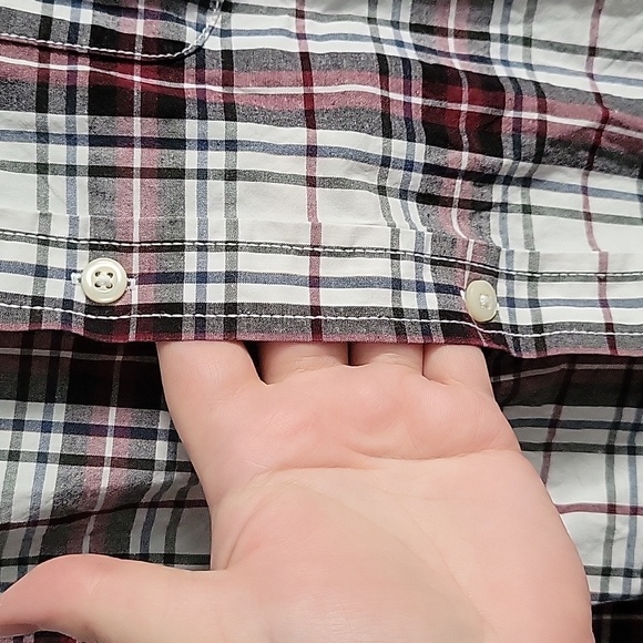 Mens Plaid Print Button Up Top - Picture 6 of 12